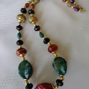 Multi colored beaded necklace